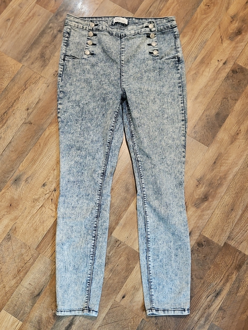 👖Cello High-Rise Acid Wash Jeans - Light Blue